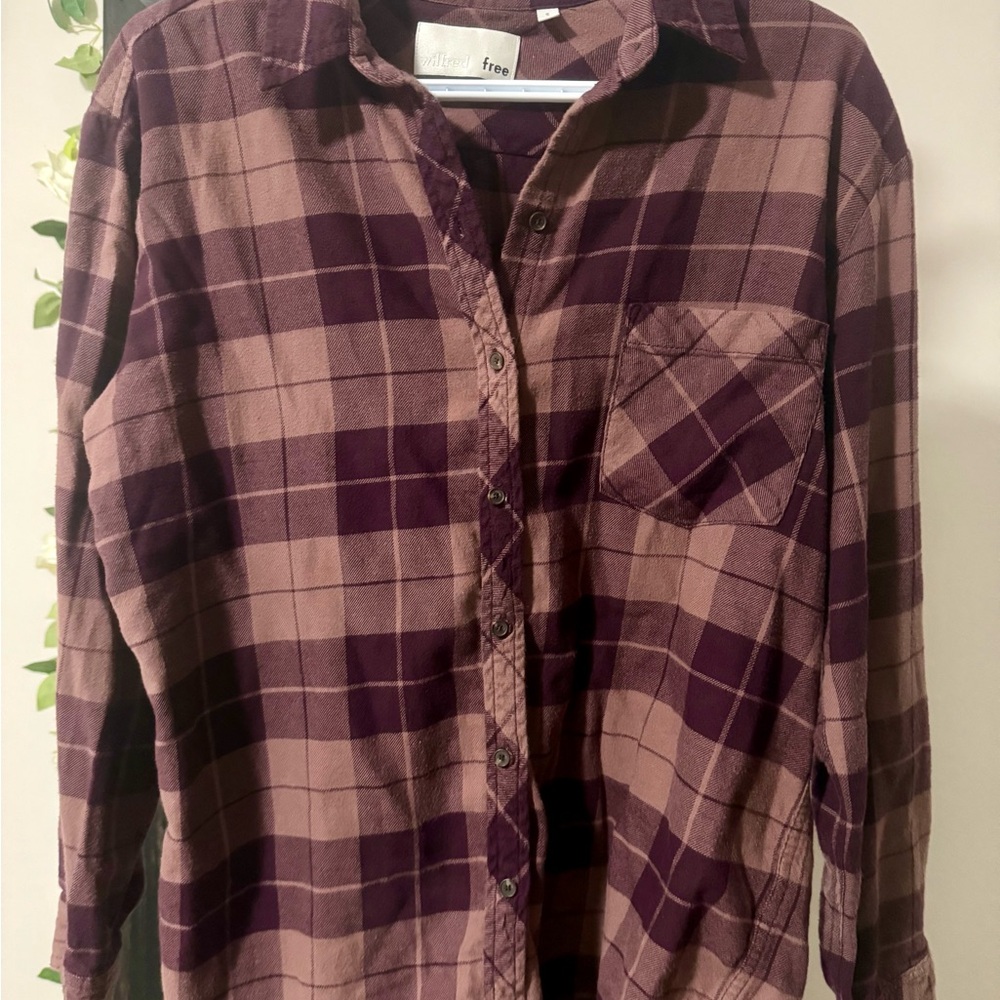 Wilfred Burgundy Plaid Shirt